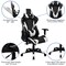 Emma and Oliver Gaming Desk & Chair Set - Cup Holder, Headphone Hook, and Monitor Stand